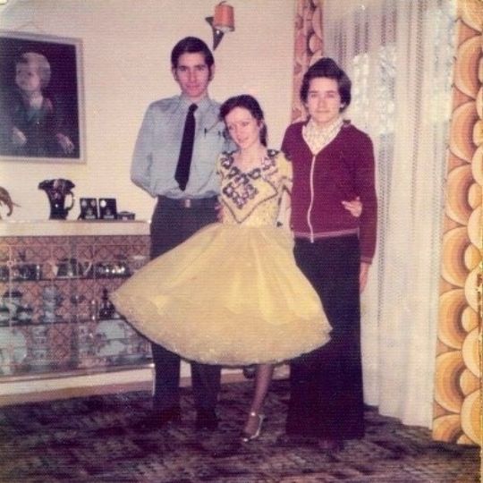 Suzanne Mountain in Yellow Ballroom Dancing Dress
